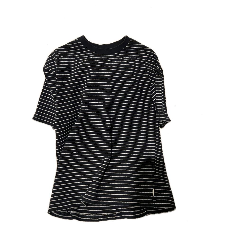 American Eagle Black Striped Knit Type T-Shirt Mens MT